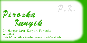 piroska kunyik business card